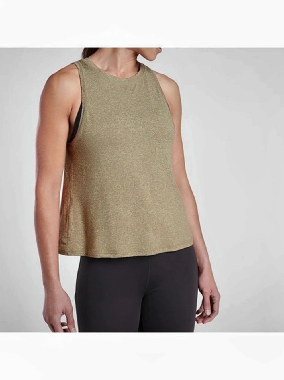 thleta Untempo Tank Top Size S/M Olive Green loose Fit29